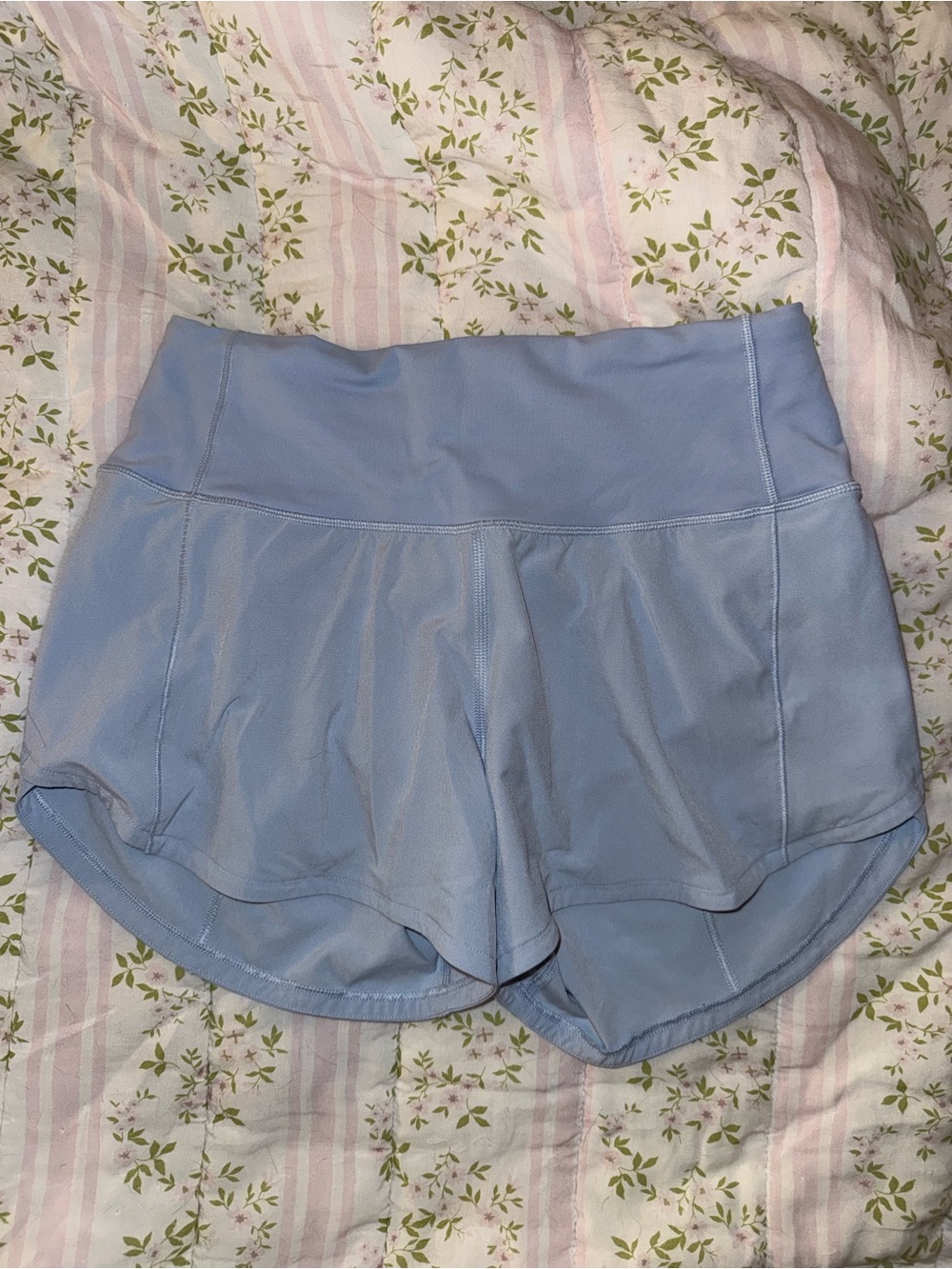 lululemon athletica light blue high-waist athletic shorts